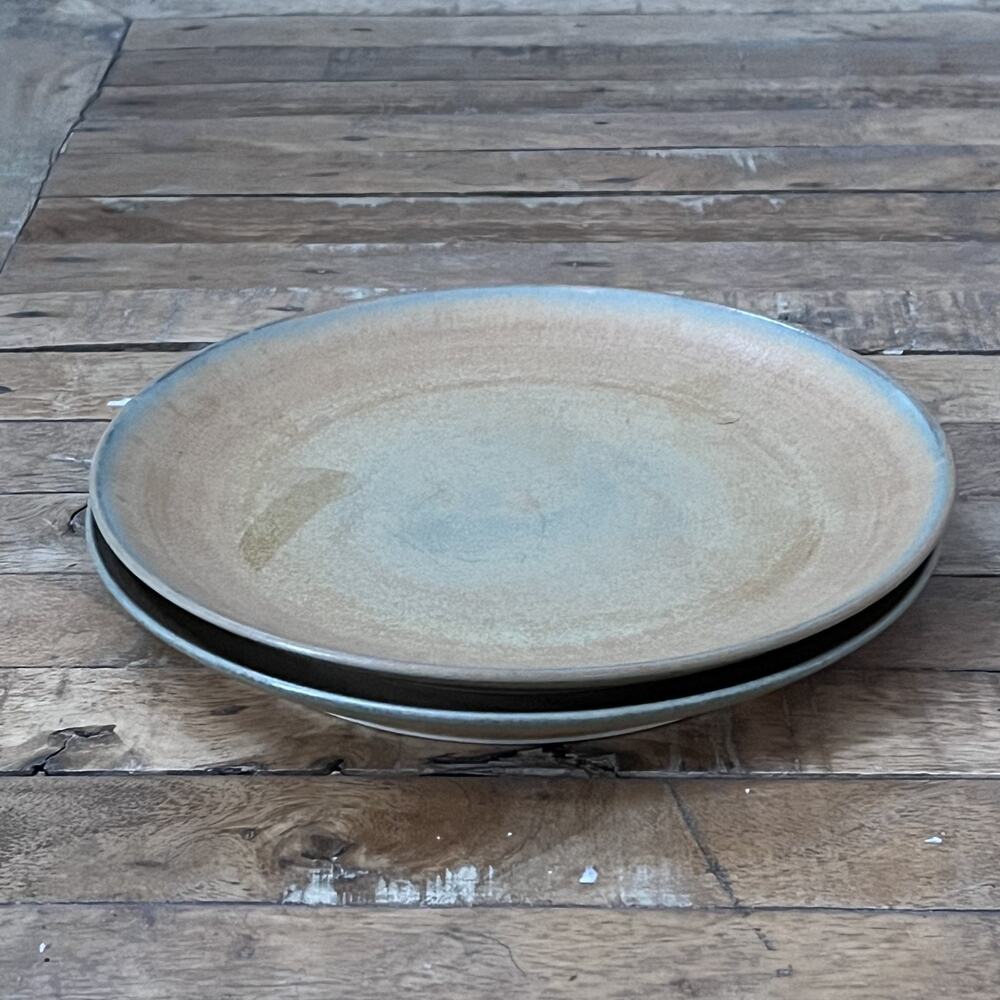 Art Studio Handcrafted Earthy Pottery Plates 8.75" Brown Natural Minimal Modern